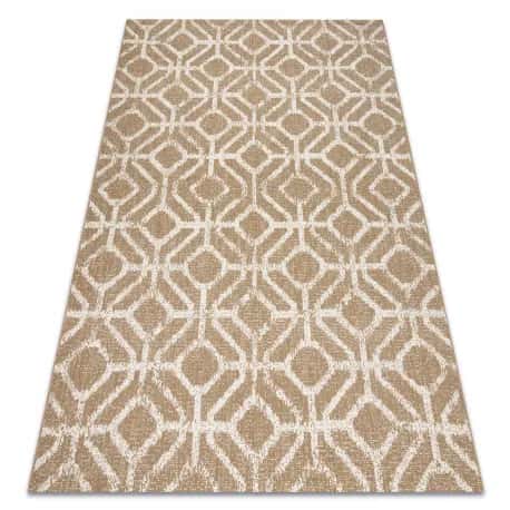 Dywan sizal FLAT 48957265 Geometryczny ROMBY naturalny beż sznurkowy – miniatura 1