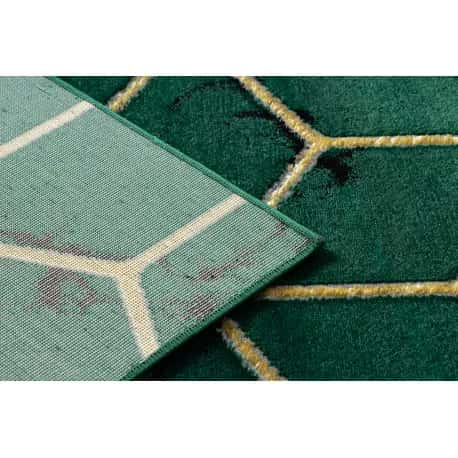 Dywan EMERALD ekskluzywny 1014 glamour, stylowy kostka butelkowa zieleń / złoty – miniatura 3