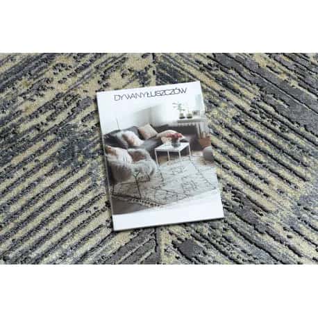 Dywan DE LUXE nowoczesny 2087 Jodełka Chevron vintage przecierany - Strukturalny złoty / szary – miniatura 2