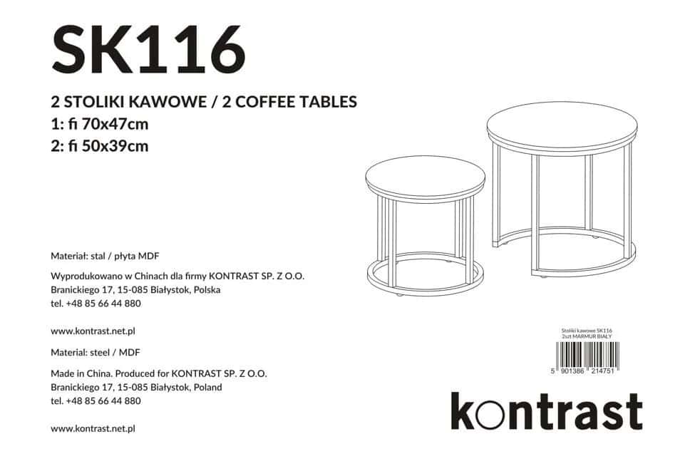 SK116MB Stoliki kawowe 2szt fi – miniatura 2