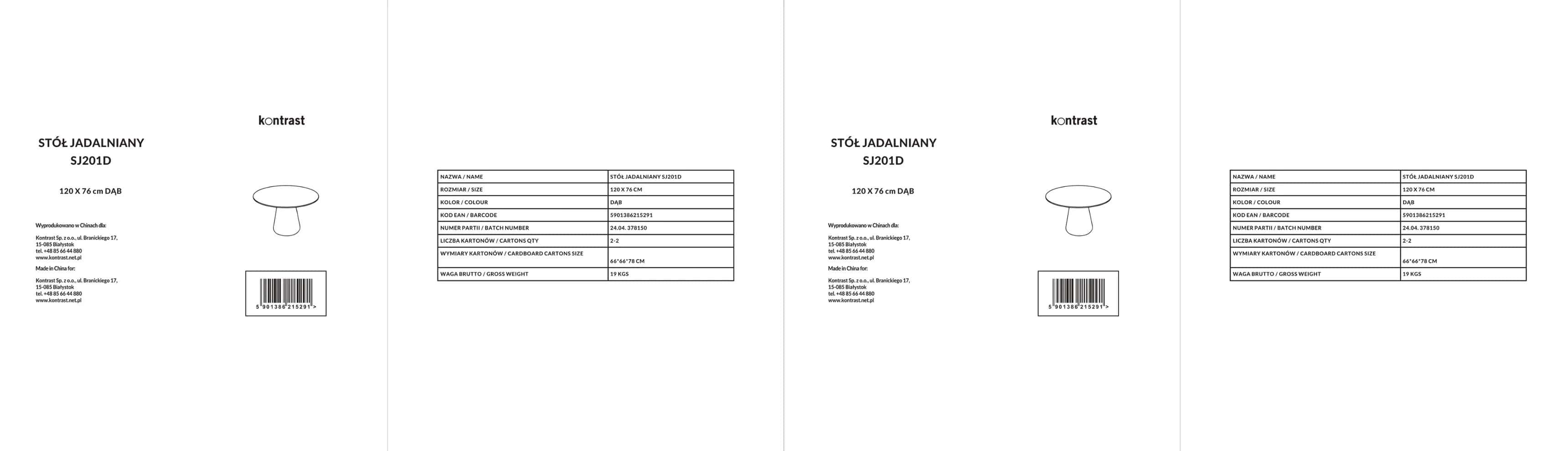 Stół EDITH 120×76cm dąb – miniatura 9