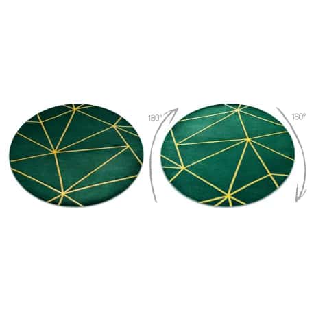 Dywan EMERALD ekskluzywny 1013 koło - glamour, stylowy geometryczny butelkowa zieleń / złoty – miniatura 2