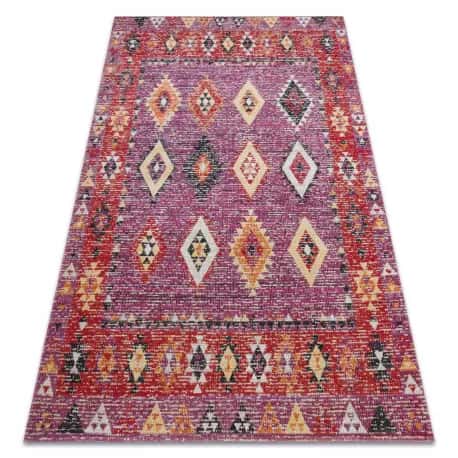 Dywan nowoczesny MUNDO D7701 romby, boho outdoor różowy / beż – miniatura 1