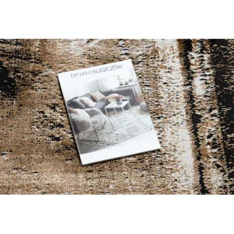 Dywan DE LUXE nowoczesny 634 Ramka vintage przecierany - Strukturalny szary / złoty – miniatura 2