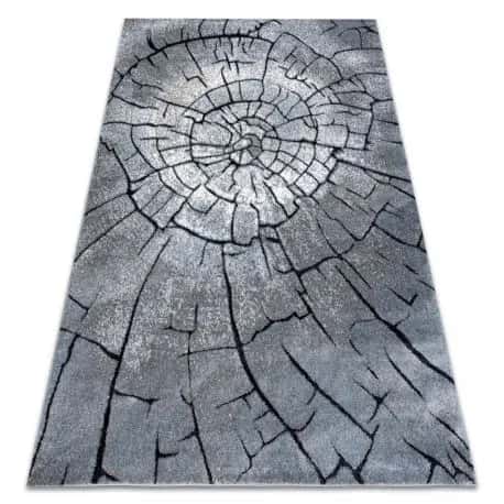 Dywan nowoczesny COZY 8875 Wood, pień - Strukturalny, dwa poziomy runa szary / niebieski – miniatura 1