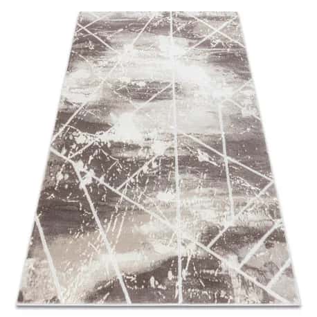 Dywan CORE 1818 Geometryczny - Strukturalny, dwa poziomy runa, kość słoniowa / biały – miniatura 1