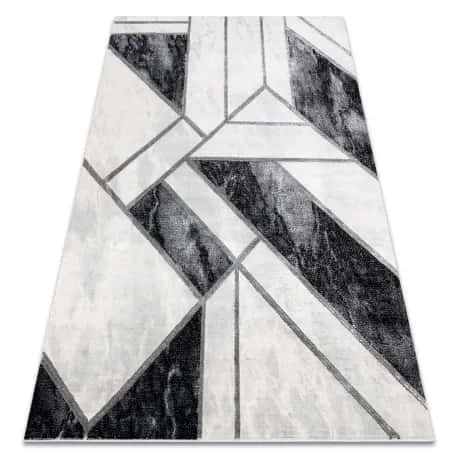 Dywan EMERALD ekskluzywny 81953 glamour, stylowy marmur, geometryczny czarny / srebrny – miniatura 1