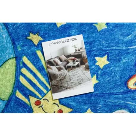 Dywan do prania BAMBINO 2265 Kosmos, rakieta dla dzieci, antypoślizgowy – miniatura 3
