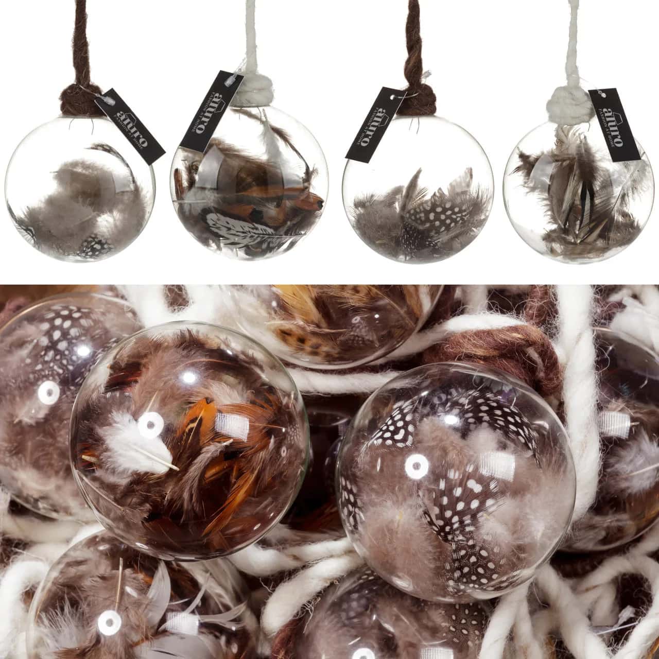 Bombka szkl.na sznurze BATIK natural mix_Aluro – miniatura 7