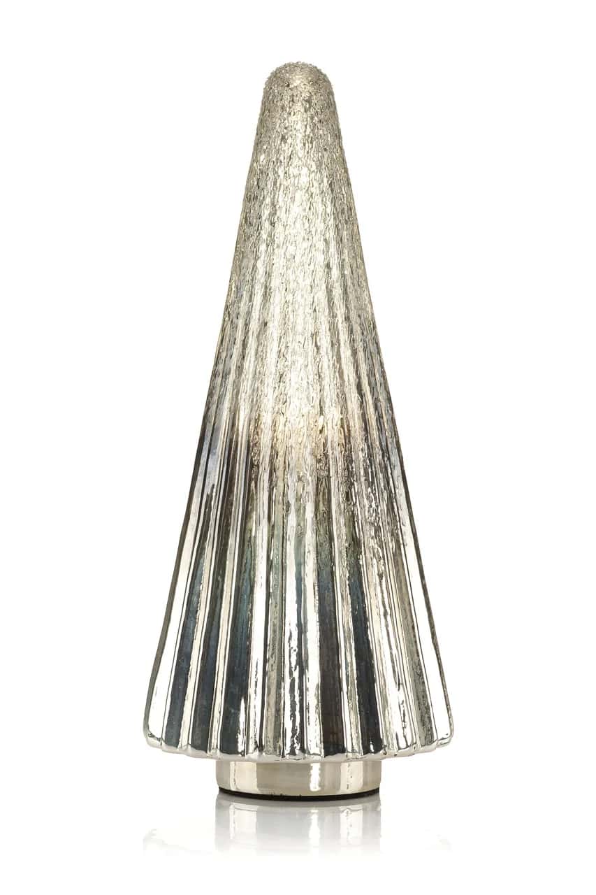 Choinka szklana srebrna SILVA 36 cm – miniatura 1