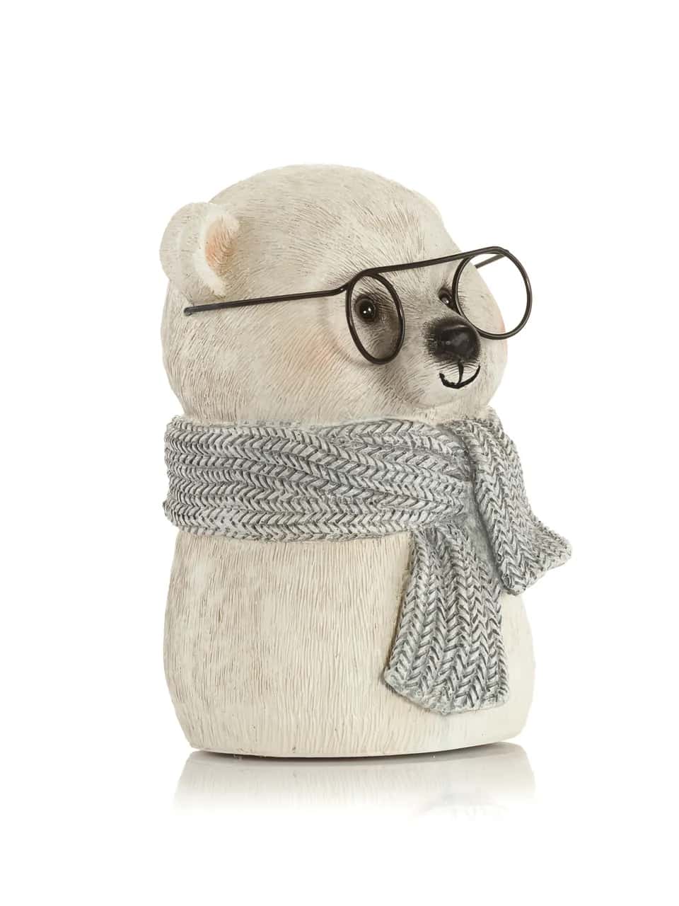 Figurka miś zimowy w okularach TYMON 15 cm – miniatura 2