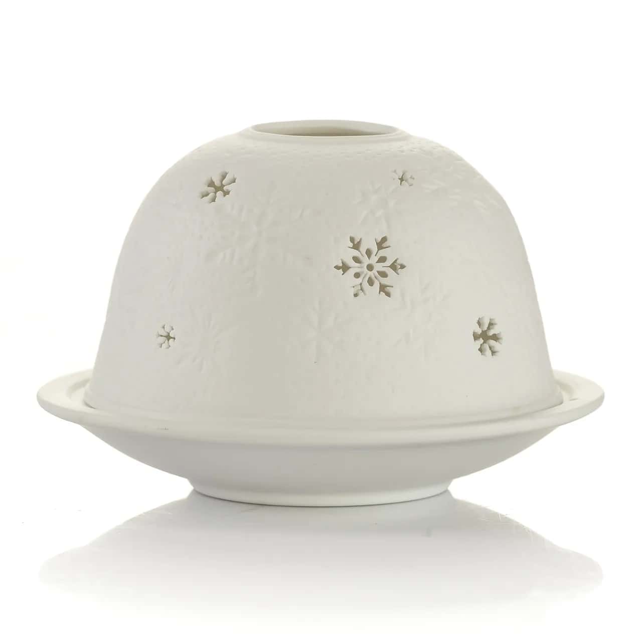 Lampion porcelanowy w płatki śniegu MILA – miniatura 2