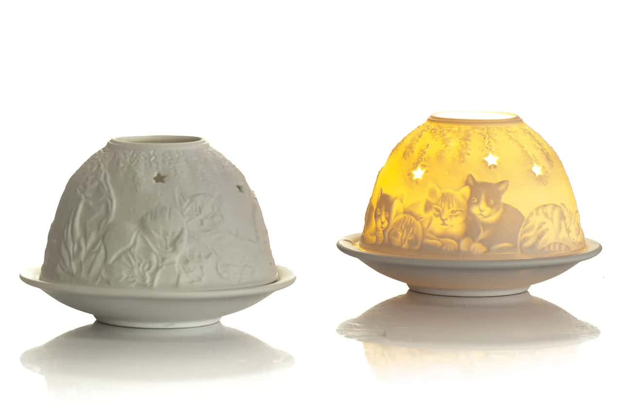 Lampion porcelanowy z kotami MILA – miniatura 3