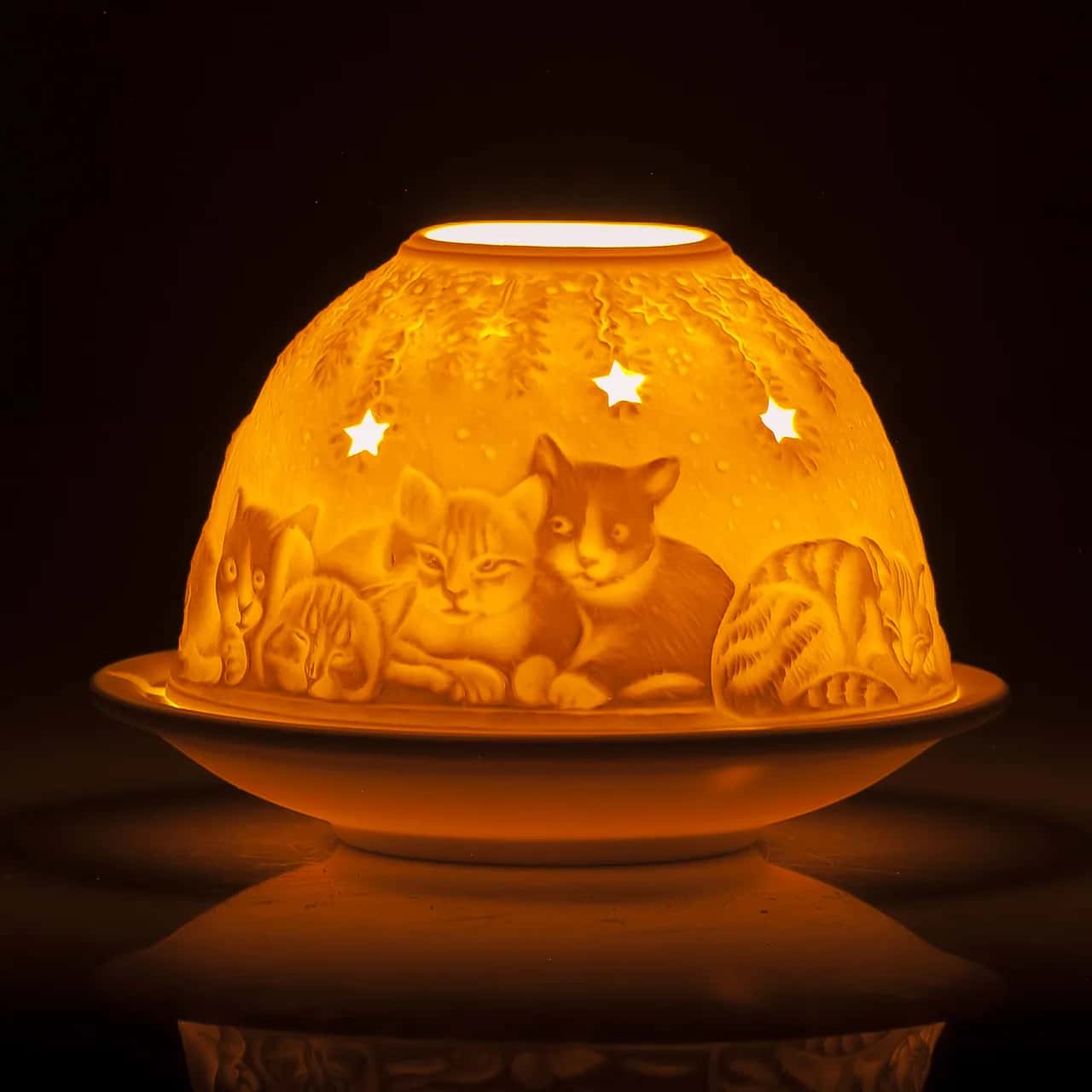 Lampion porcelanowy z kotami MILA – miniatura 4