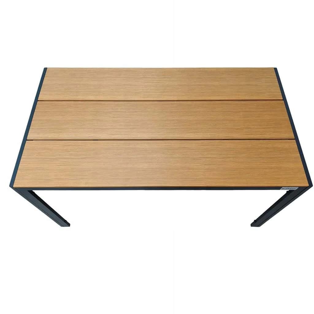 Aluminiowy stół ogrodowy taras blatem polywood Allen Pro 130x70 naturalny – miniatura 3