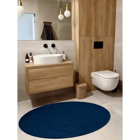Dywan POSH koło Shaggy navy granat gruby, pluszowy, antypoślizgowy, do prania – miniatura 2