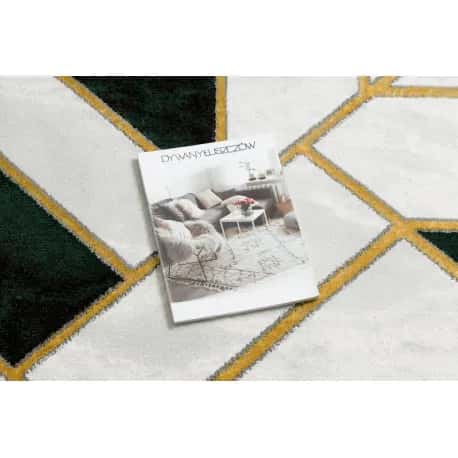 Dywan EMERALD ekskluzywny 1015 glamour, stylowy marmur, geometryczny butelkowa zieleń / złoty – miniatura 2