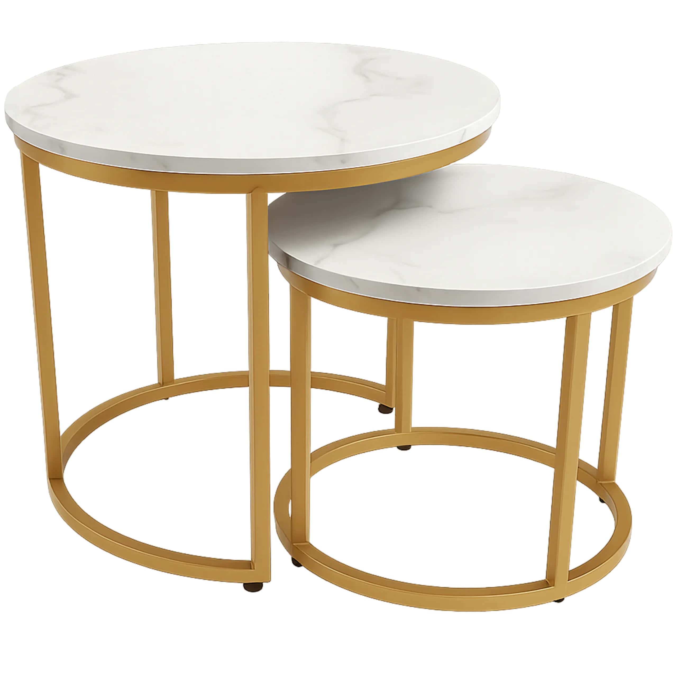 Stolik kawowy okrągły MARMUR 2szt fi 53x45/fi 43x35 SK110 – miniatura 3
