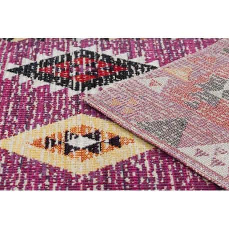 Dywan nowoczesny MUNDO D7701 romby, boho outdoor różowy / beż – miniatura 3