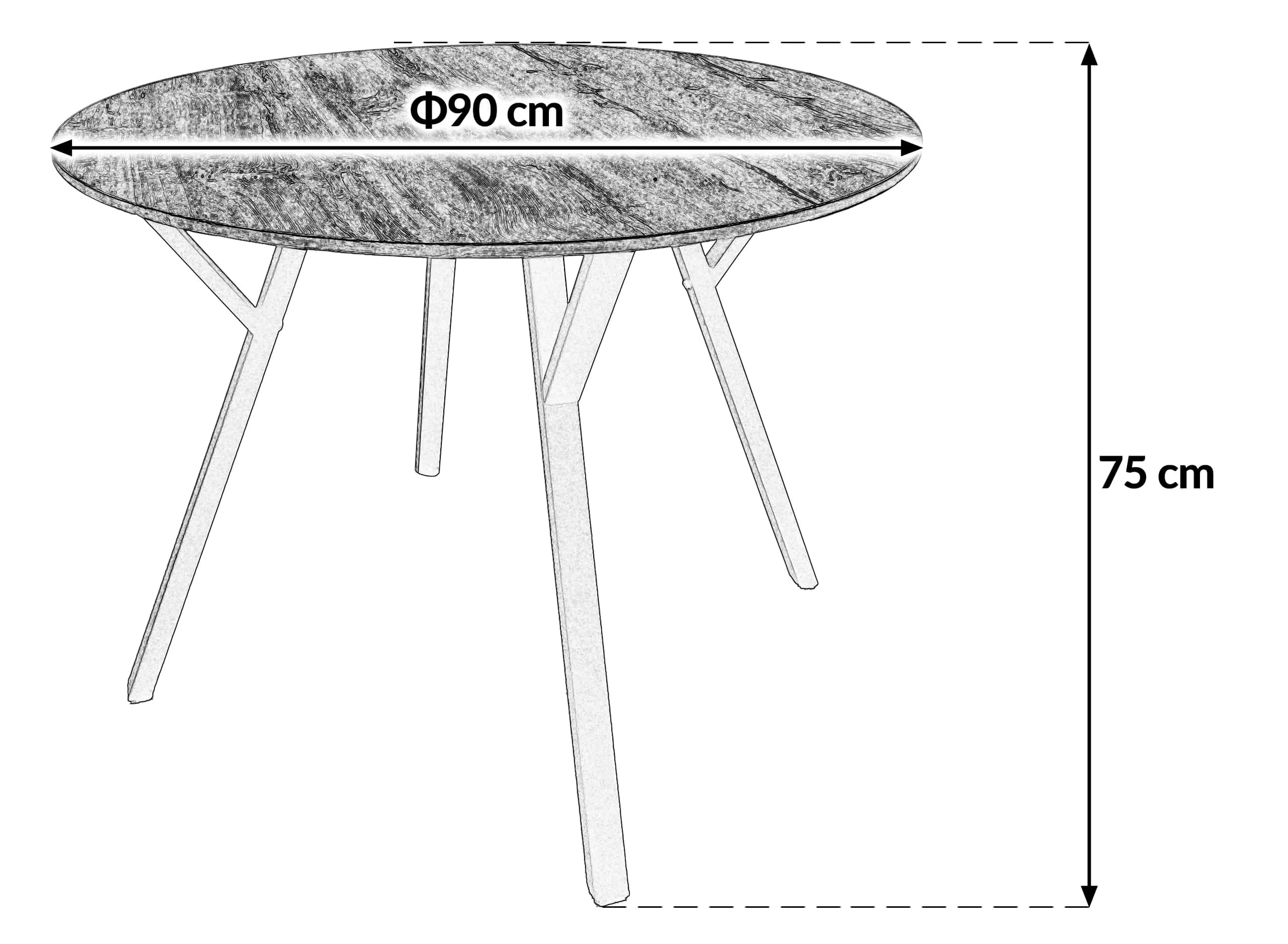 SJ207D Stół Bruno fi90x75cm D56 KKK – miniatura 7