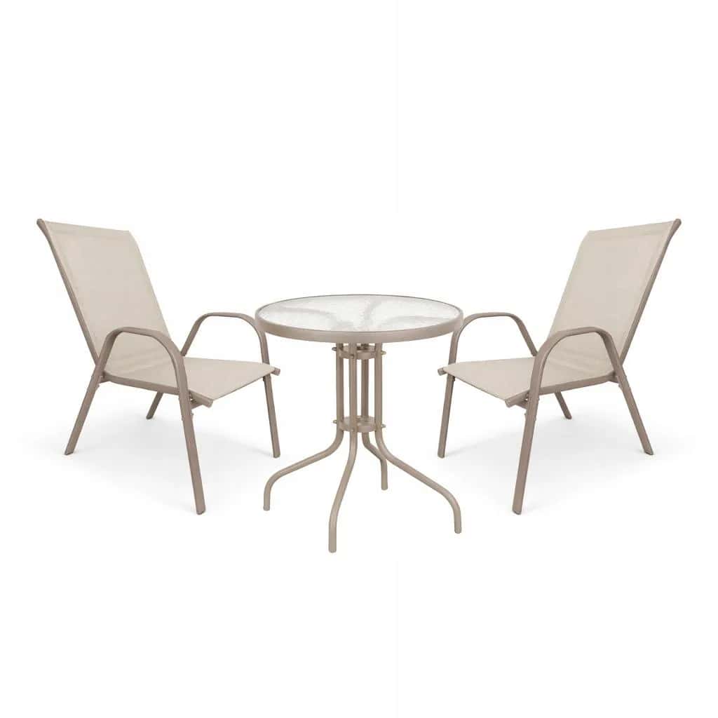 Meble ogrodowe komplet stół krzesła meble balkon taras Bergamo 60 MI taupe – miniatura 1