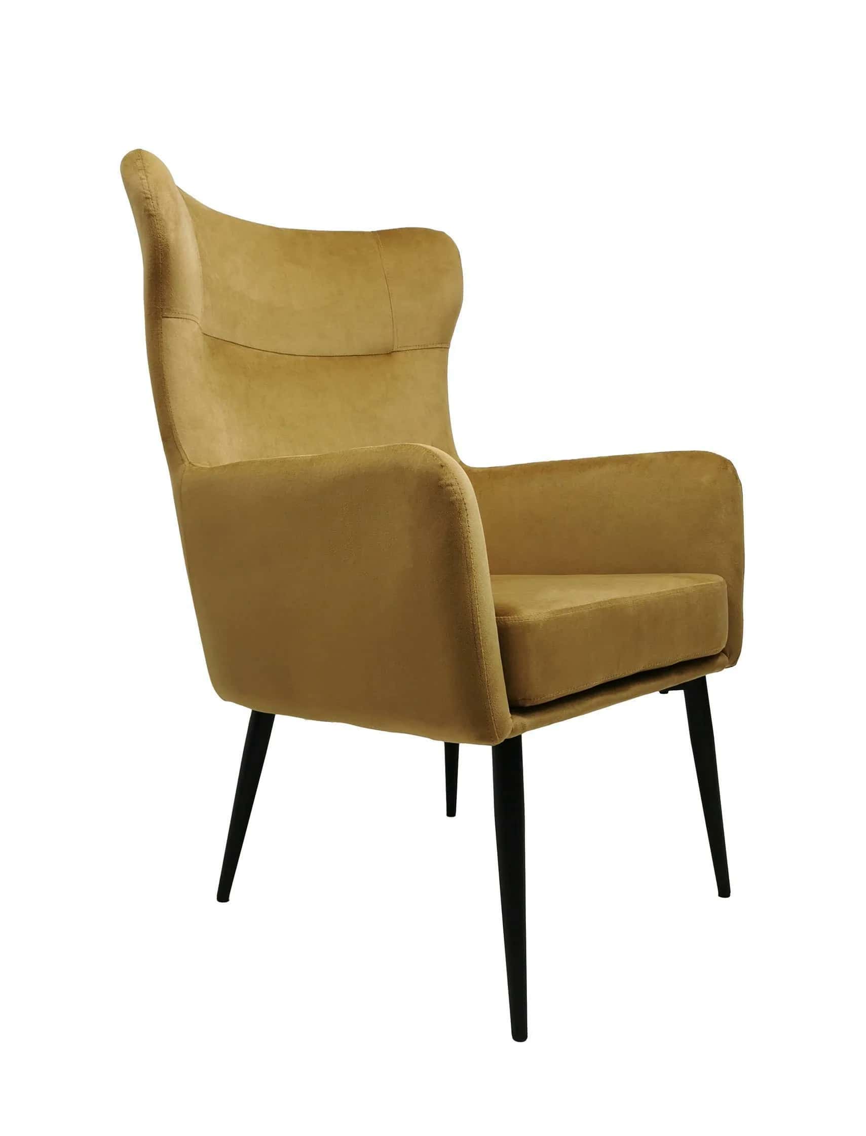 Fotel uszak złoty KRIS 61x96x64 cm – miniatura 1