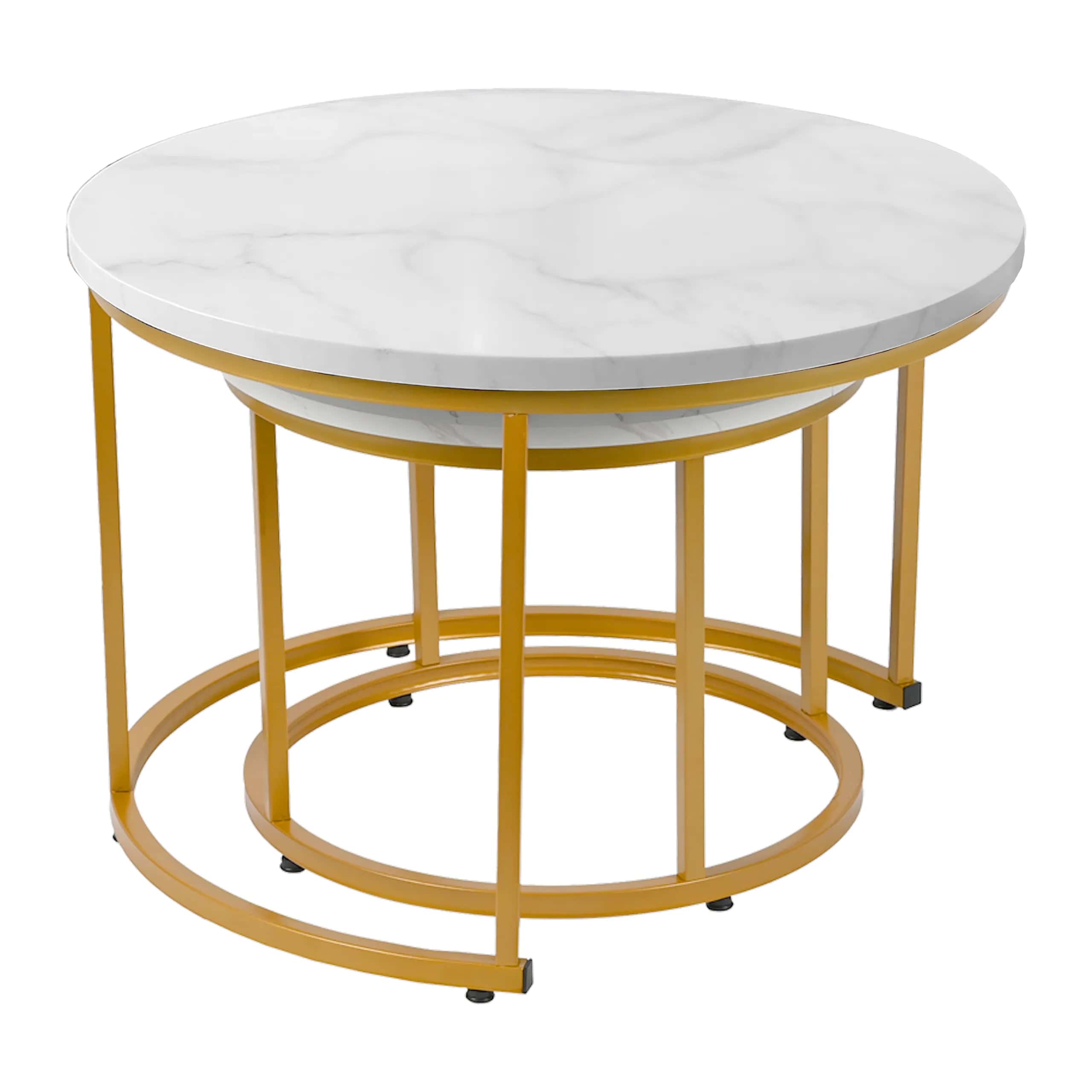 Stolik kawowy okrągły MARMUR 2szt fi 53x45/fi 43x35 SK110 – miniatura 4