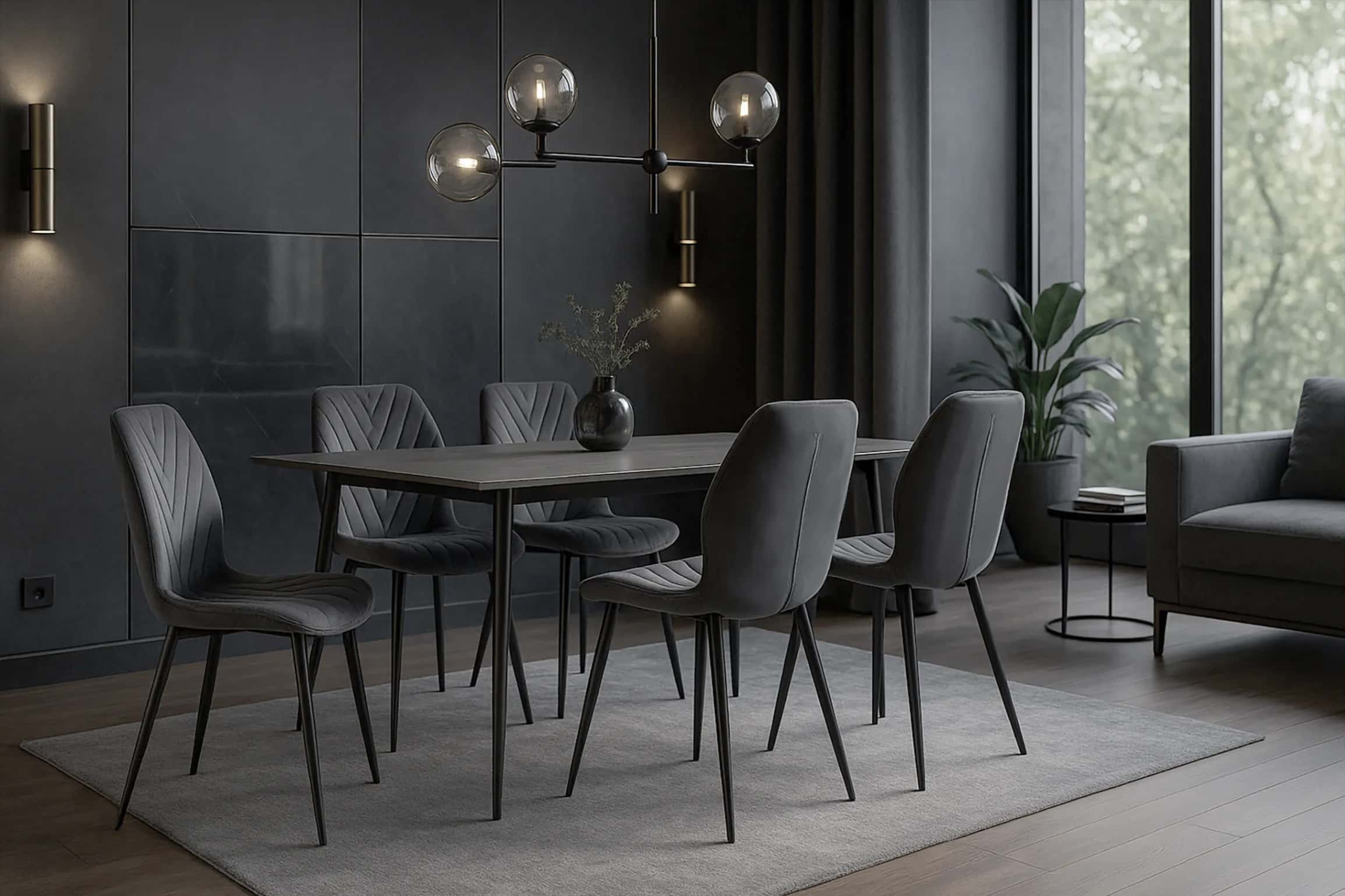 KT120 Krzesło Zoya JOD VEL Szary – miniatura 5