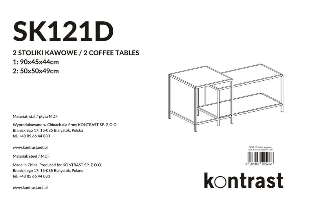 Stoliki kawowy HELGA 90×45/50×50 dąb – miniatura 13
