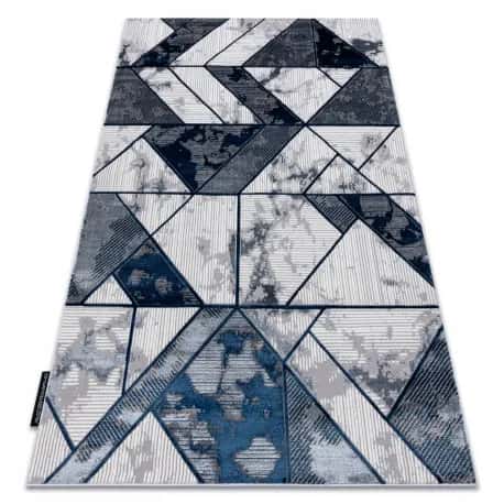 Dywan DE LUXE nowoczesny 632 Geometryczny - Strukturalny krem / granatowy – miniatura 1