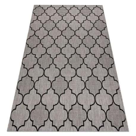 DYWAN SZNURKOWY SIZAL FLOORLUX 20607 , koniczyna marokańska, trellis srebrny / czarny – miniatura 1