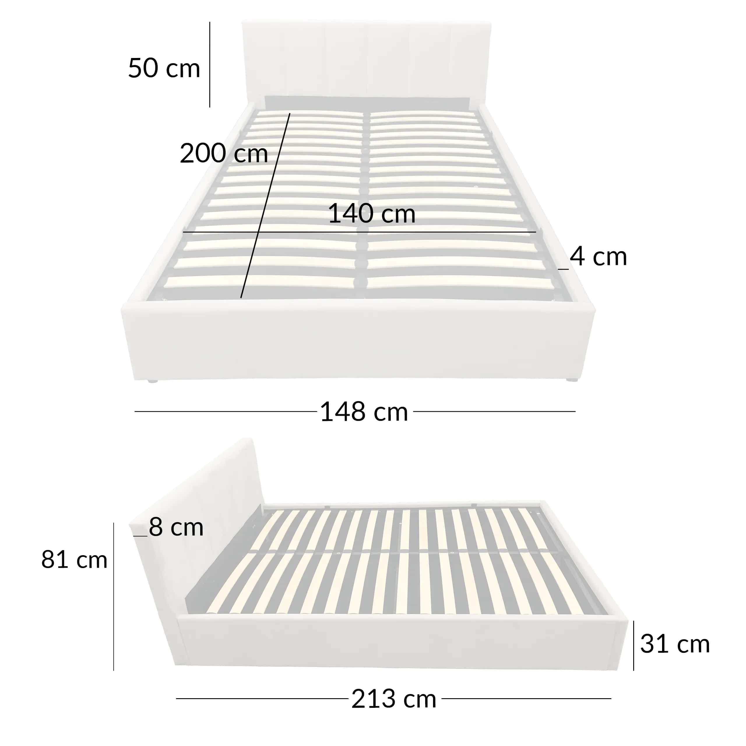 LT102 Łóżko Vertica 140x2x81 taupe – miniatura 8
