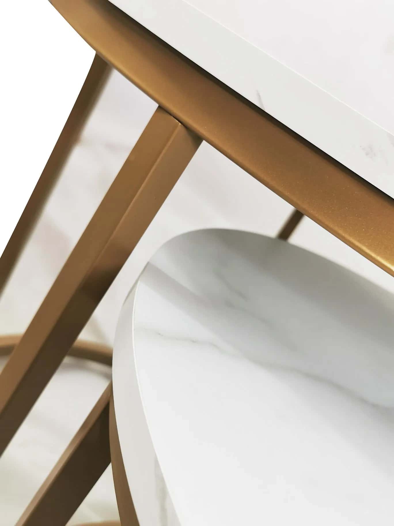 Stolik kawowy okrągły MARMUR 2szt fi 53x45/fi 43x35 SK110 – miniatura 6