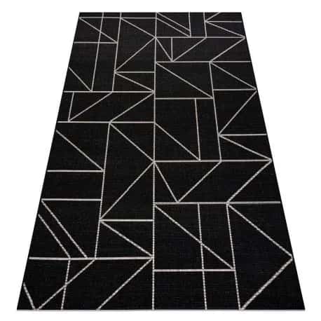 DYWAN SZNURKOWY SIZAL FLOORLUX 20605 black / silver TRÓJKĄTY, GEOMETRYCZNY – miniatura 1