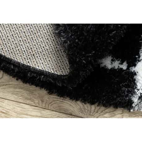 Dywan FLUFFY 2373 koło, shaggy kratka, trellis - antracyt / biały – miniatura 4