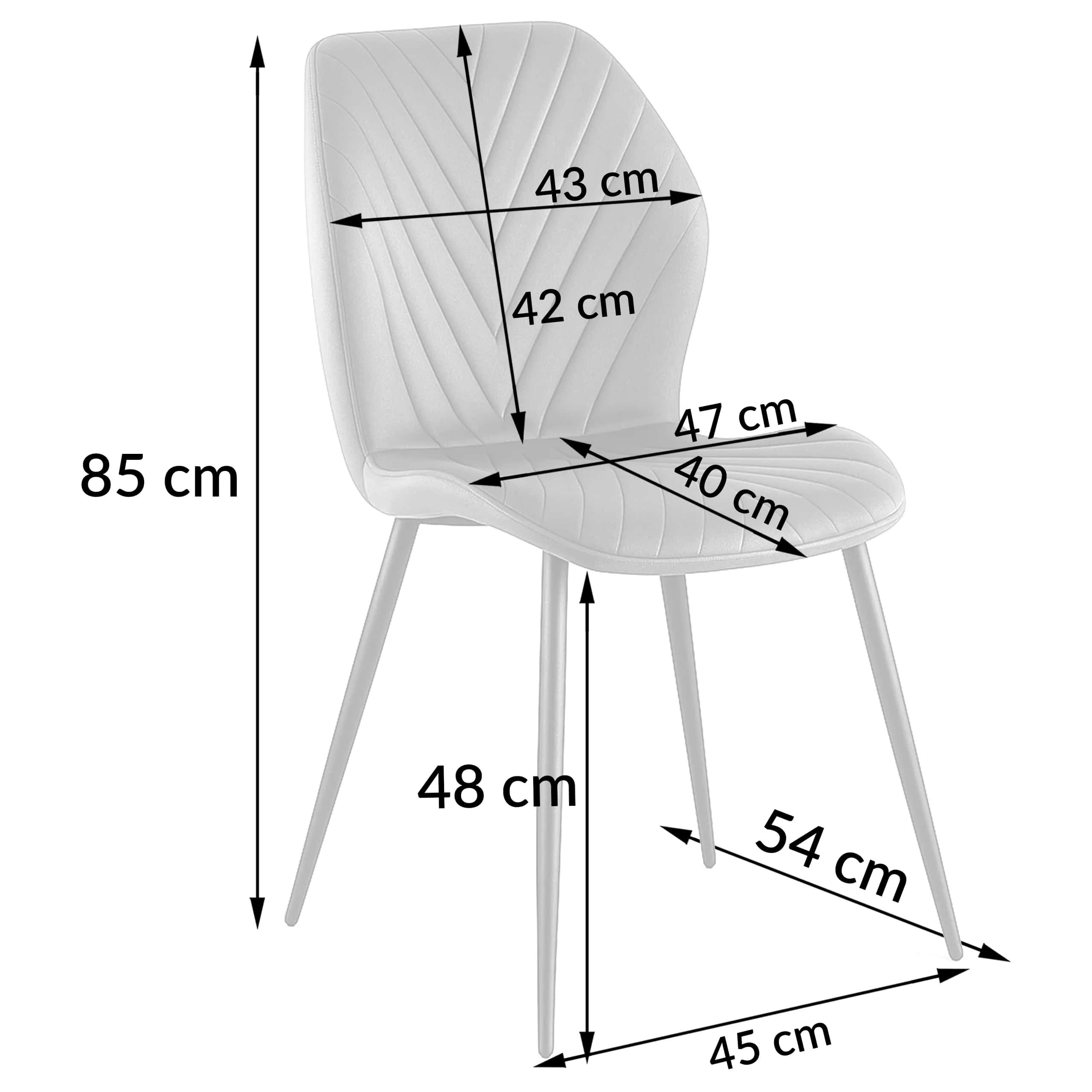 KT120 Krzesło Zoya JOD VEL Szary – miniatura 7