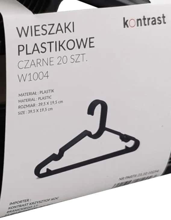 Wieszaki plastikowe szt IGOR 20 czarny – miniatura 10