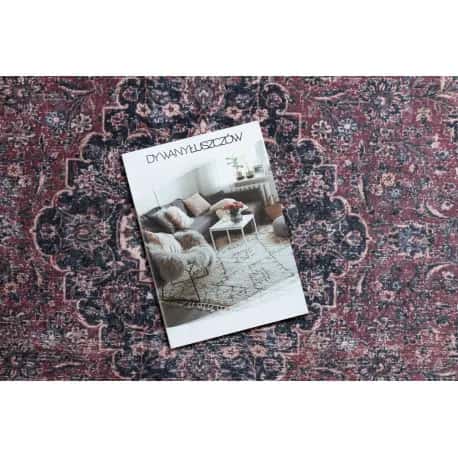 Dywan do prania ANDRE 2288 Orientalny vintage, antypoślizgowy - bordo / szary – miniatura 3