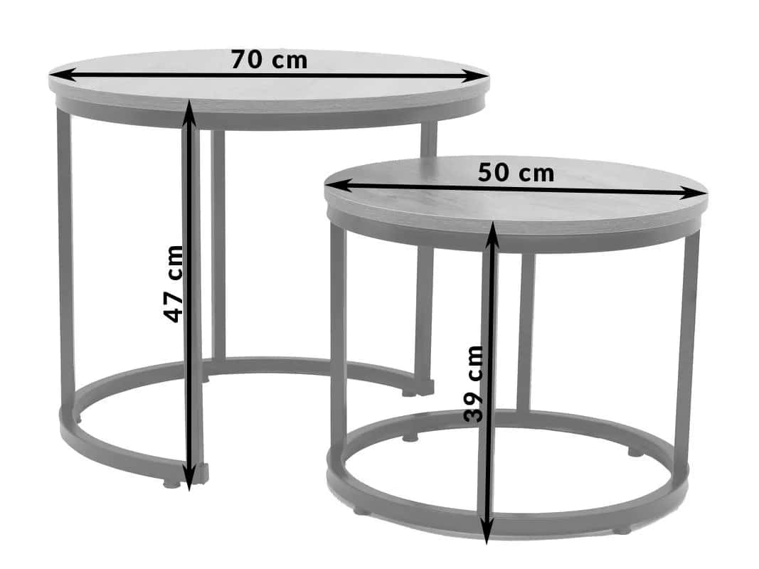 Stolik kawowy okrągły 2szt SONOMA SK106S fi70 i fi50 – miniatura 8