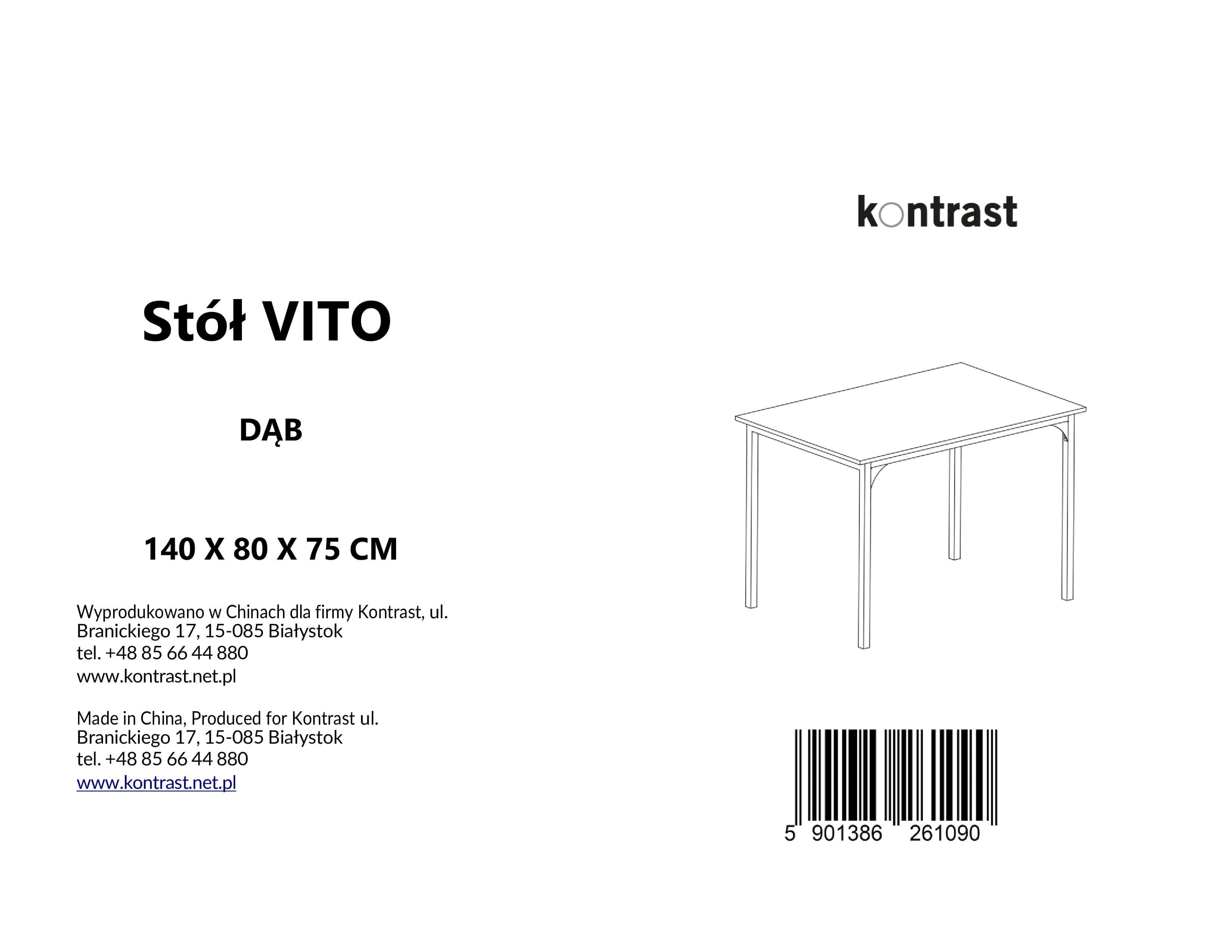 Stół do jadalni dąb VITO 140 140x80x75 – miniatura 6
