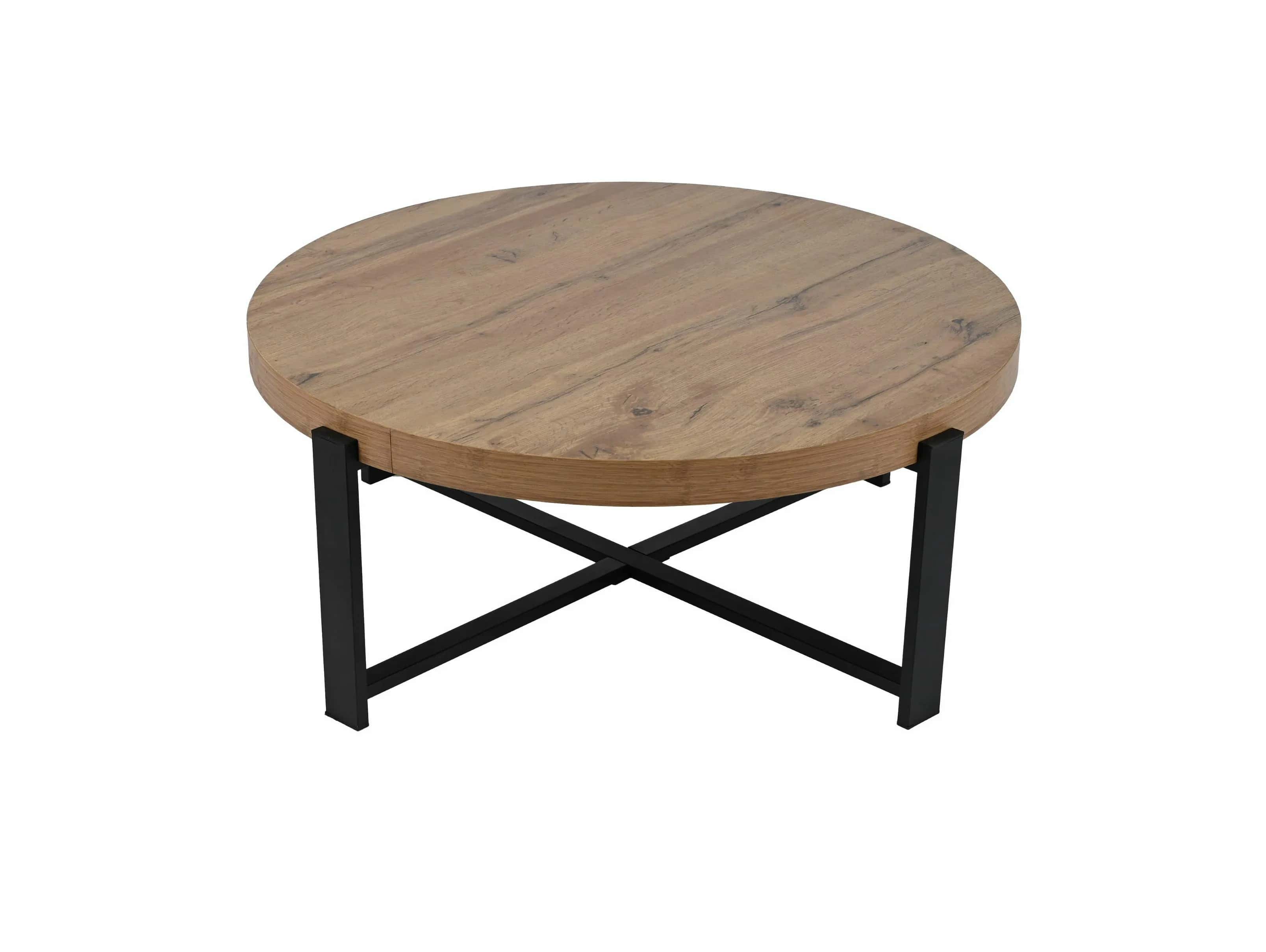 SK124D Stolik kawowy fi 80x33cm DĄB – miniatura 1