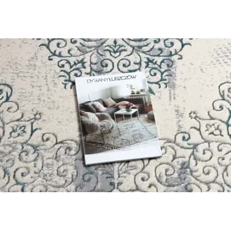 Dywan CORE W7161 Rozeta Vintage - Strukturalny, dwa poziomy runa, jasnoniebieski / krem / – miniatura 2