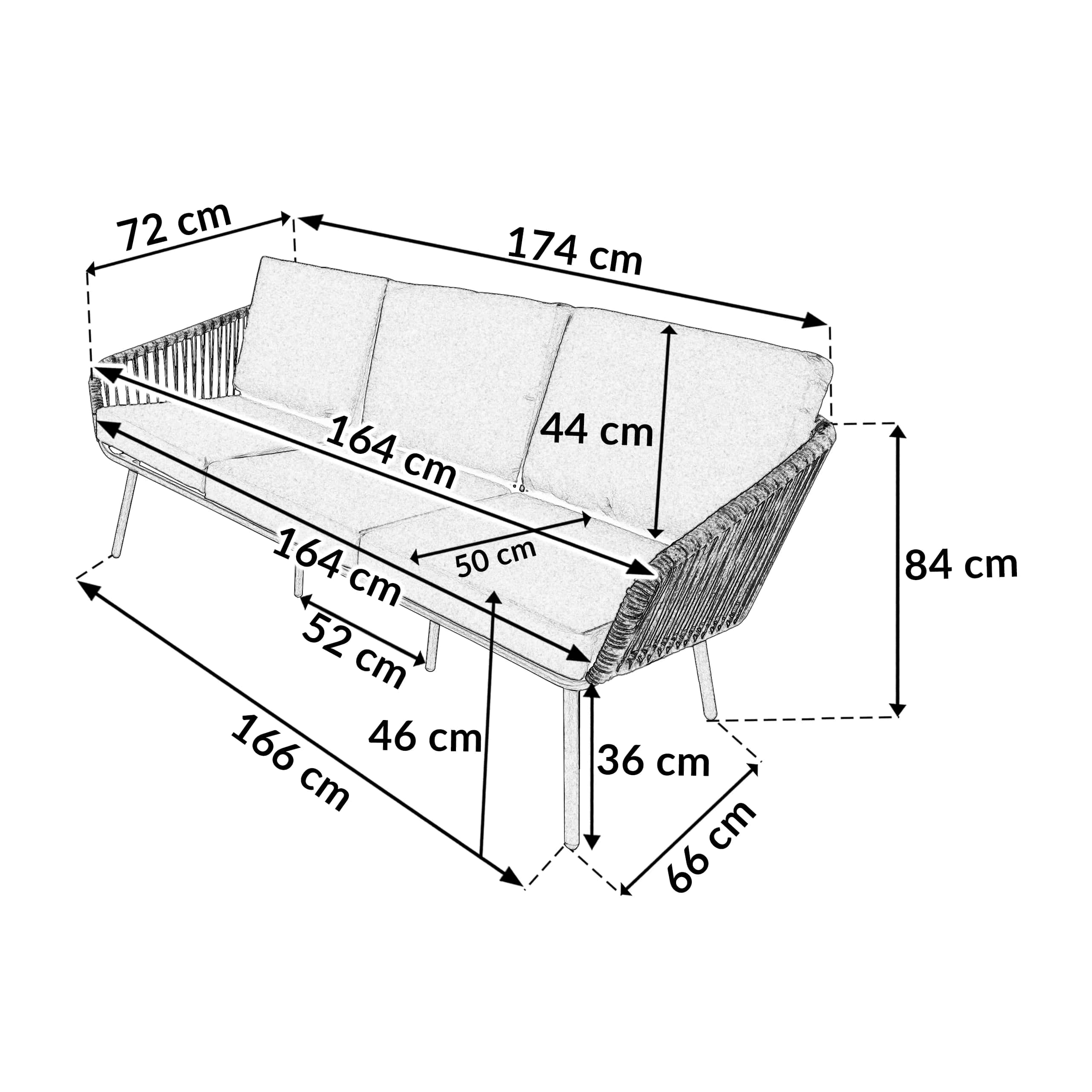 Zestaw mebli ogrodowych Venezia PRO 5os. szary – miniatura 7