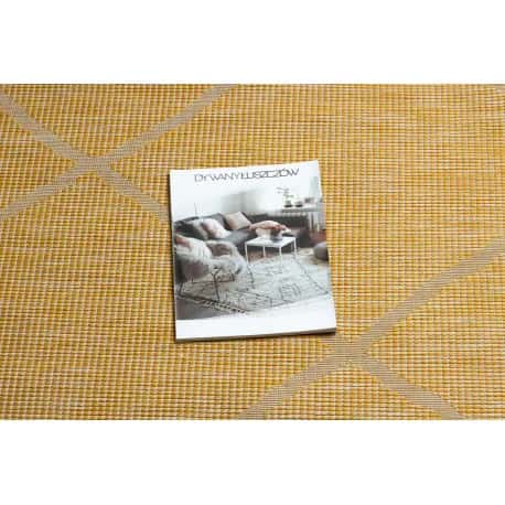 Dywan SZNURKOWY SIZAL płaskotkany PATIO 3075 romby żółty / beż – miniatura 2