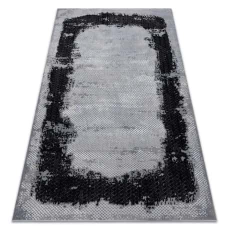 Dywan CORE A004 Ramka, Przecierany - Strukturalny, dwa poziomy runa, czarny / jasnoszary – miniatura 1