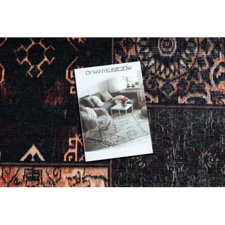 Dywan ANTIKA ancient chocolate, koło nowoczesny patchwork, grecki do prania - czarny / – miniatura 2