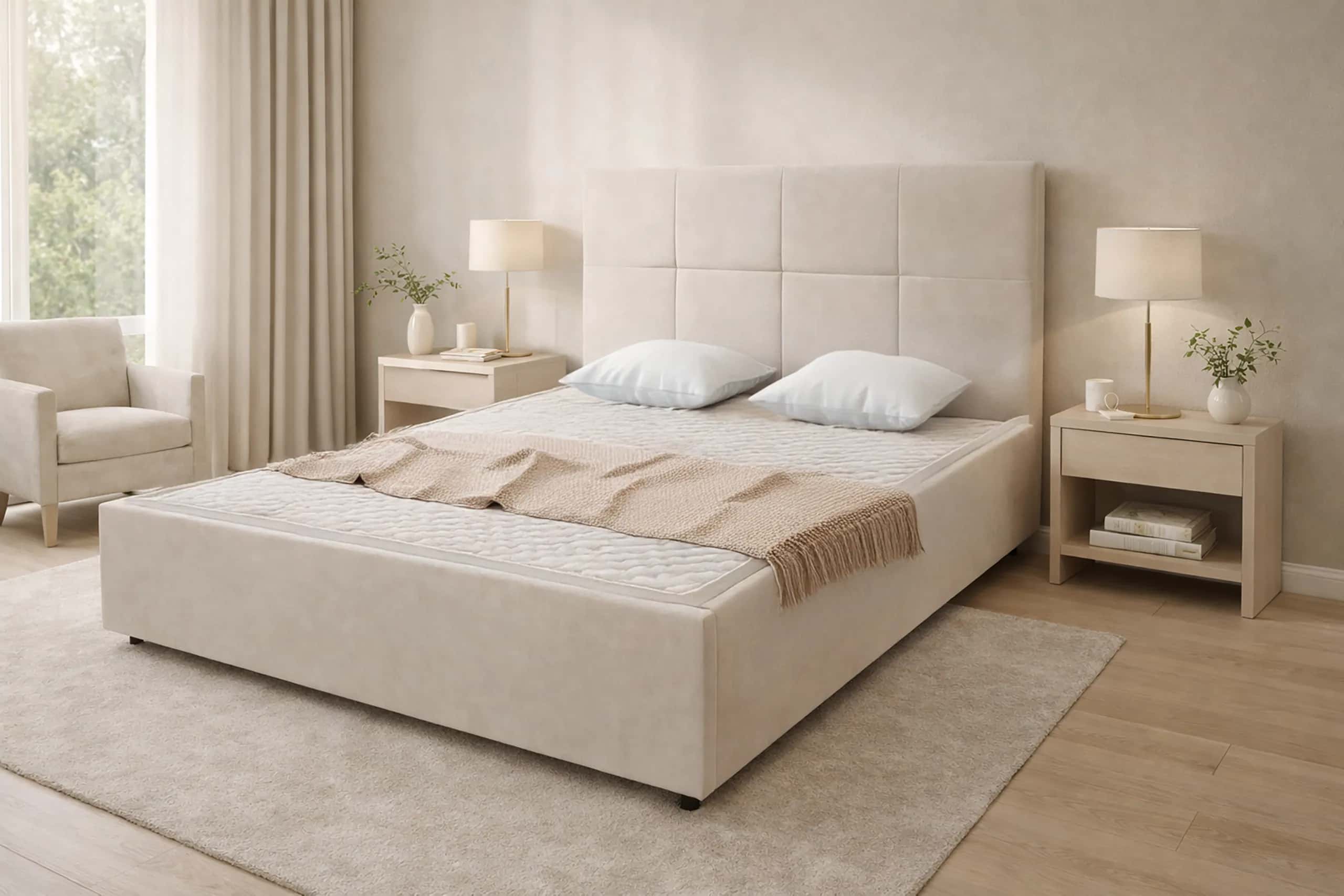 LT103 Łóżko Quadro 160x2x117 taupe – miniatura 2
