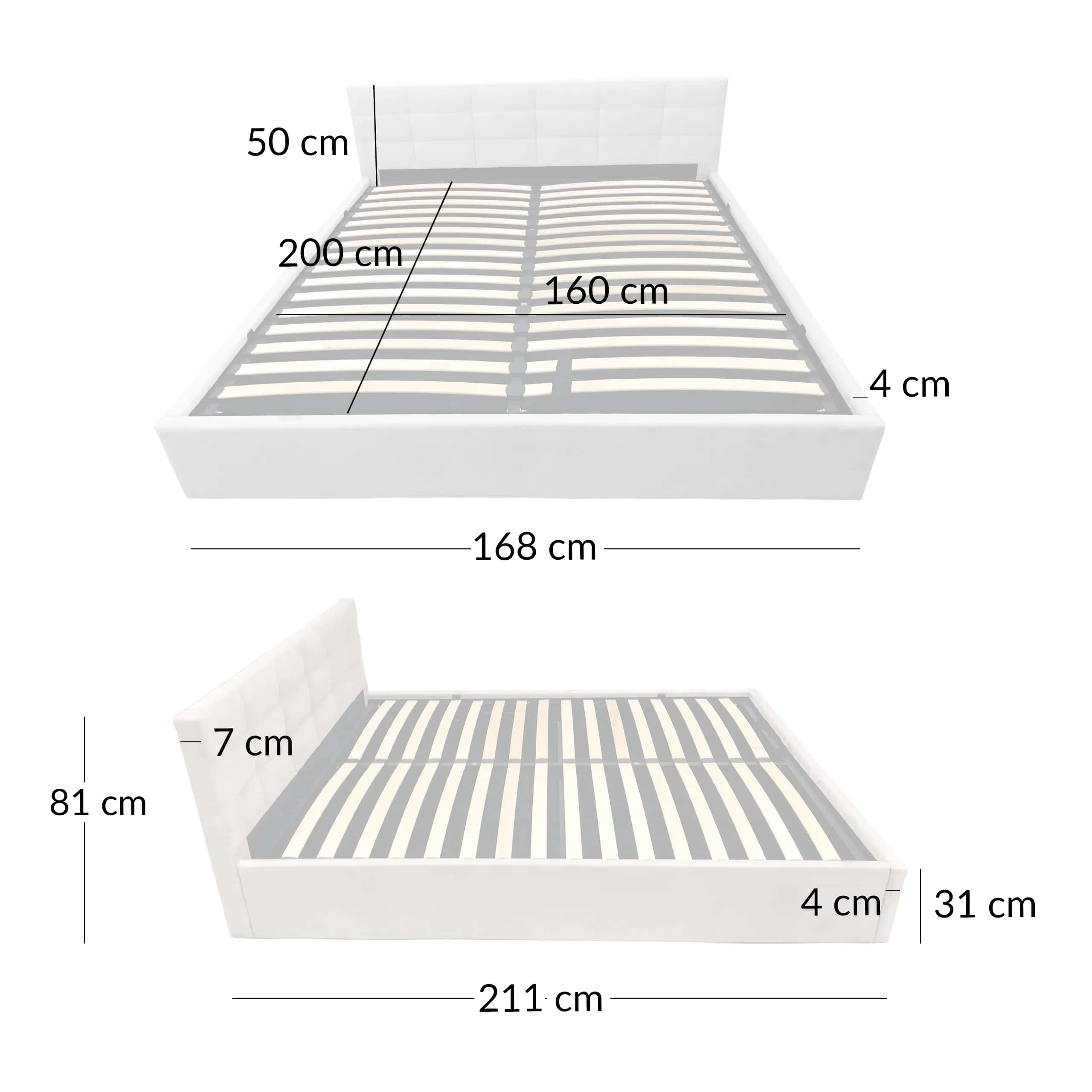 LT104 Łóżko Modulo 160x2x81 taupe – miniatura 5