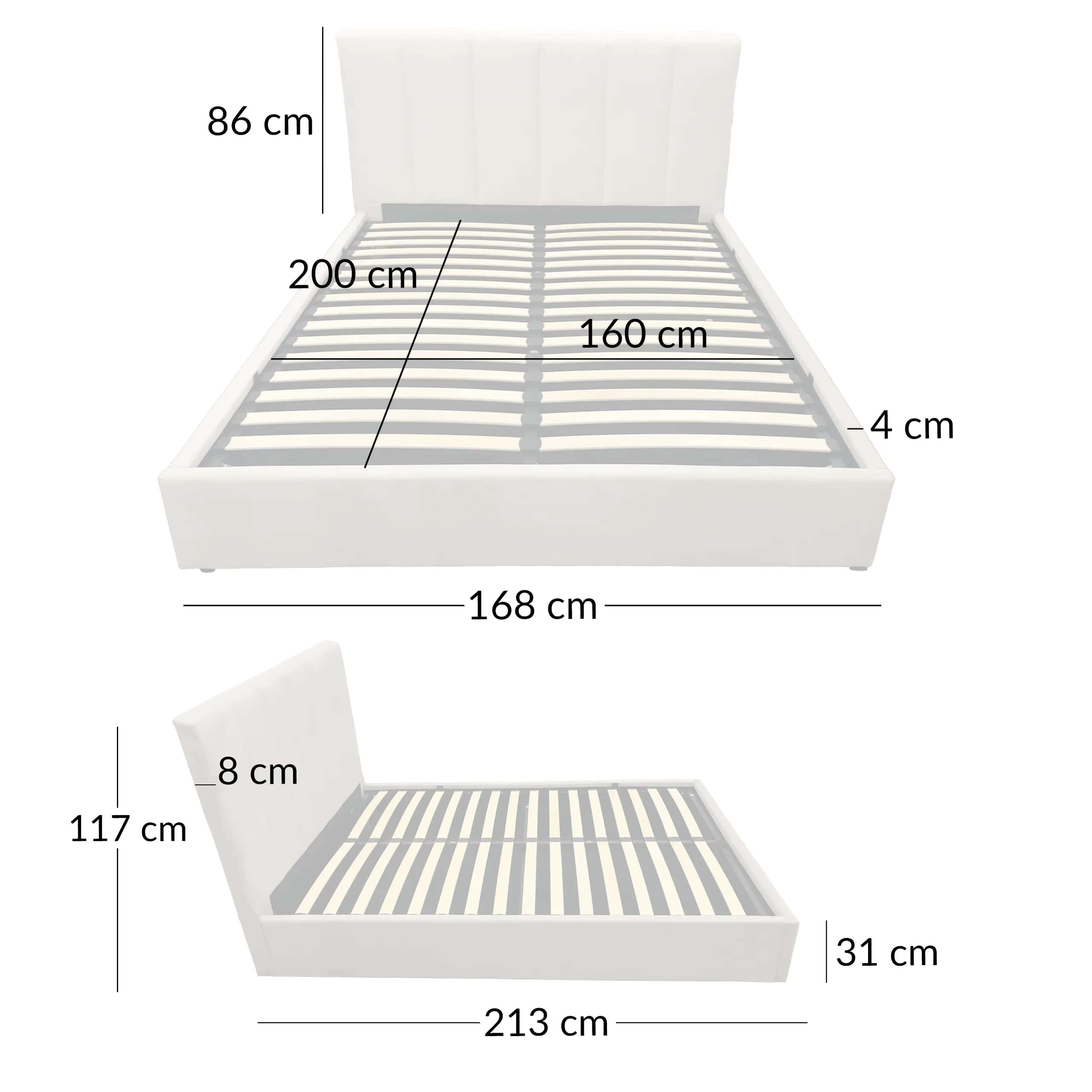 LT102 Łóżko Vertica 160x2x117 taupe – miniatura 8