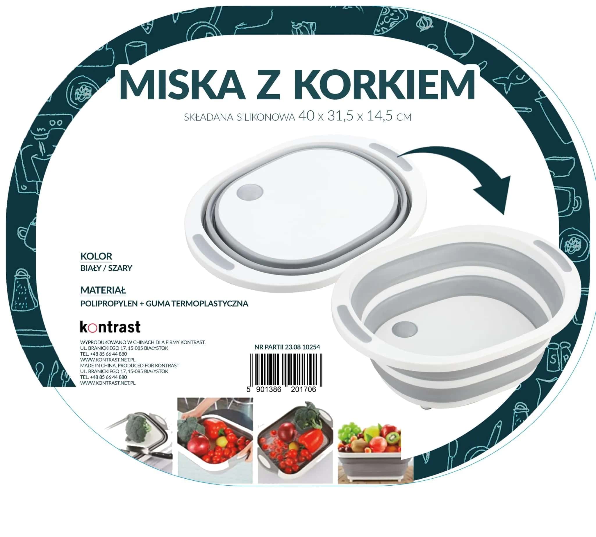 SIL02 Miska z korkiem 15L składana – miniatura 2